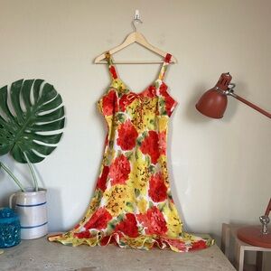 Vintage Mint Julep Floral Sweetheart Midi Dress